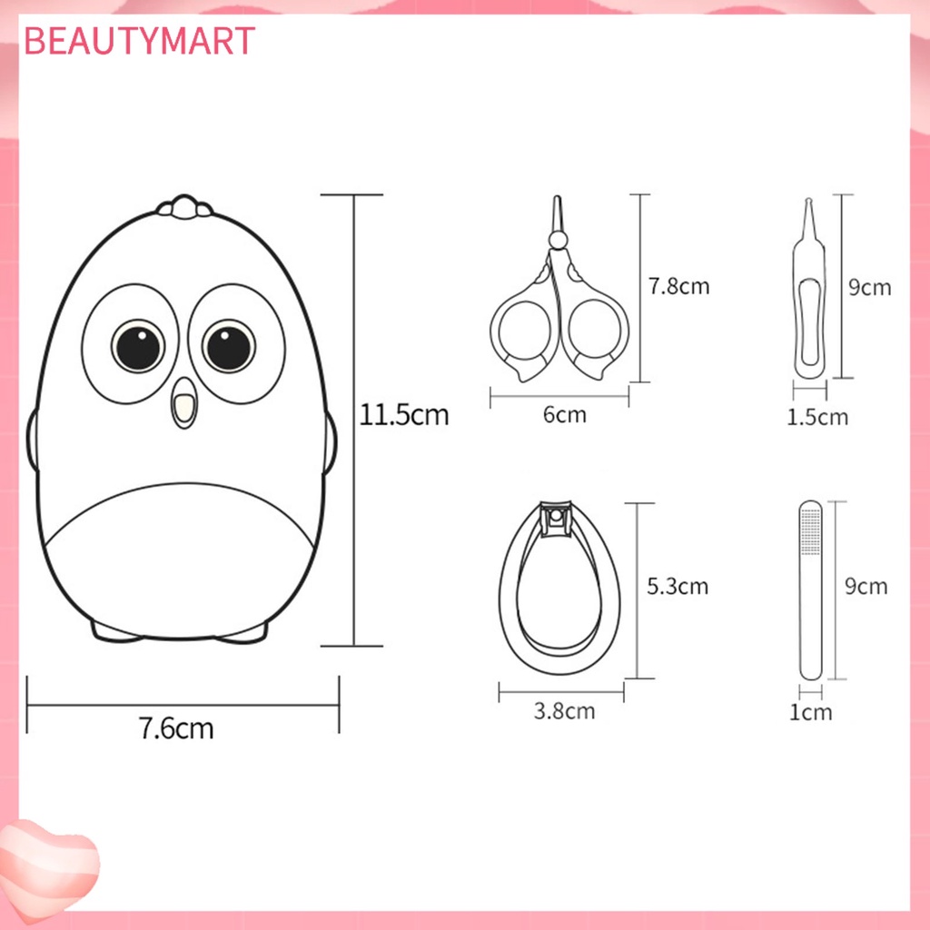 Dụng Cụ Cắt Móng Tay Mini Đầu Tròn Kèm Hộp Đựng Họa Tiết Hoạt Hình Cho Bé