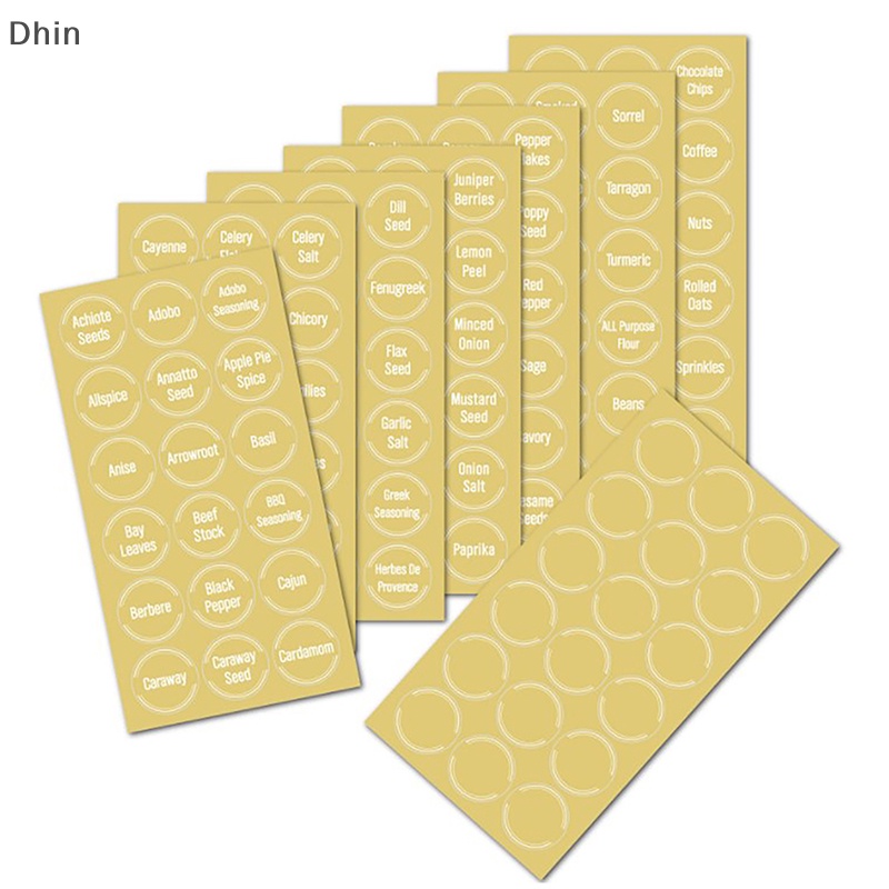 Set 144 Nhãn Dán Lọ Gia Vị Hình Tròn Dạng Phấn