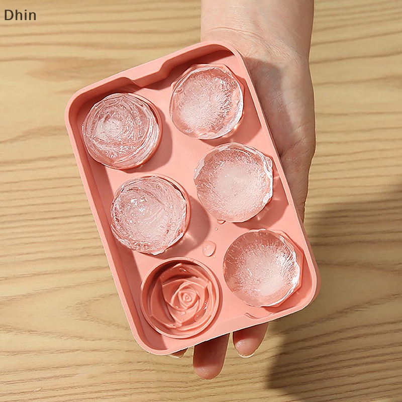 Khuôn Silicone Làm Kem 6 Ngăn Hình Hoa Hồng DIY