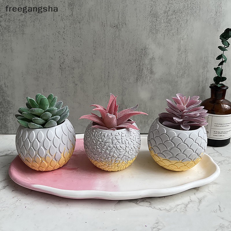 Khuôn Silicone Làm Chậu Cây Hình Vảy Cá DIY