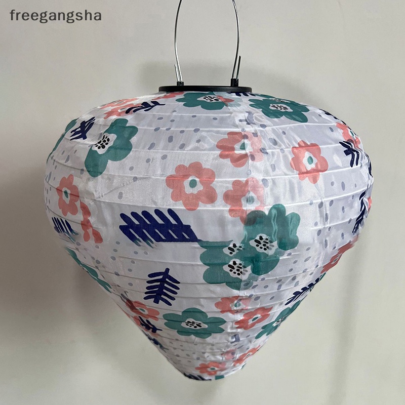 [FREG] Lồng Đèn Năng Lượng Mặt Trời Treo Trang Trí Kiểu Trung Hoa Chống Thấm Nước Bằng Nylon Rỗng FDH