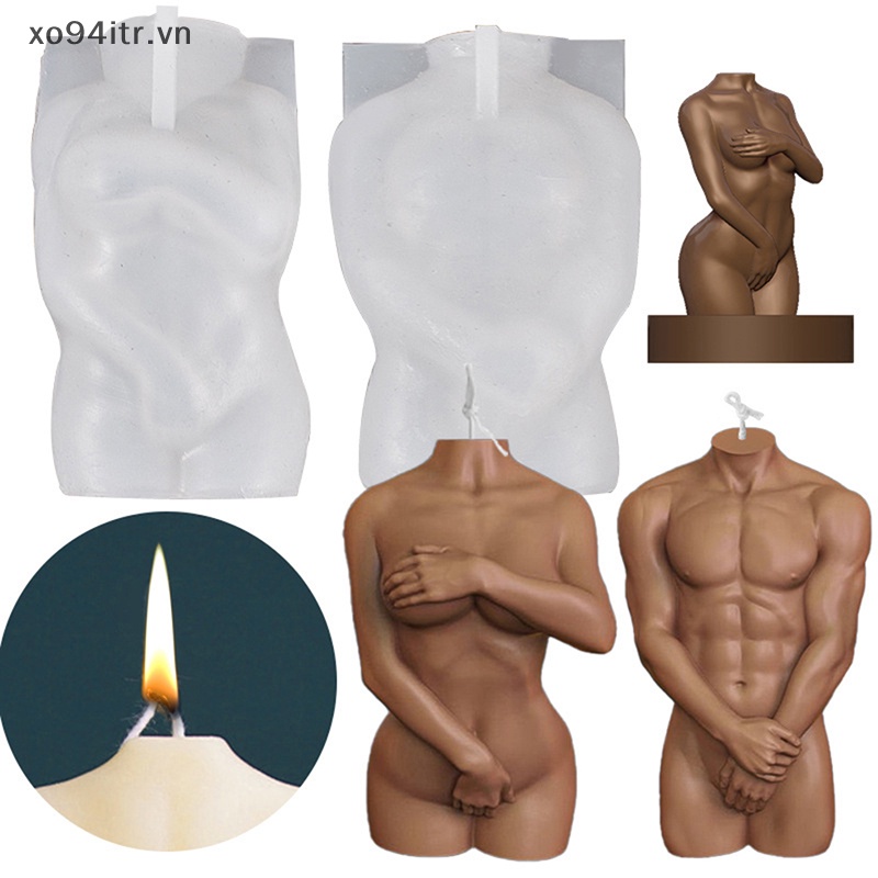 1 Khuôn Làm Xà Phòng Bằng Silicone Hình Người Phụ Nữ / Nam 3D