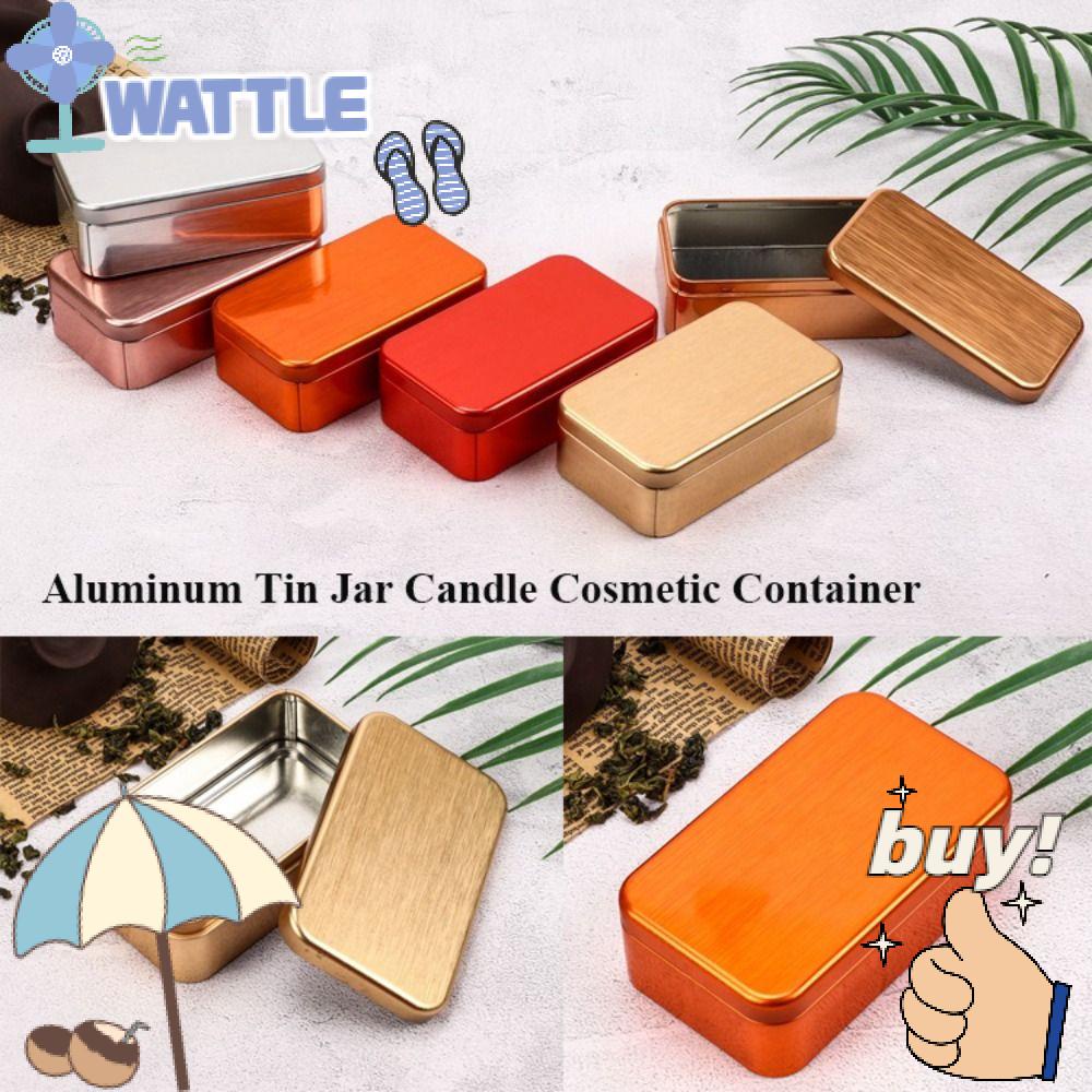 WTTLE Set 2 Lọ Thiếc Nhôm Đựng Nến Nhiều Kiểu Dáng Có Thể Đổ Đầy Lại