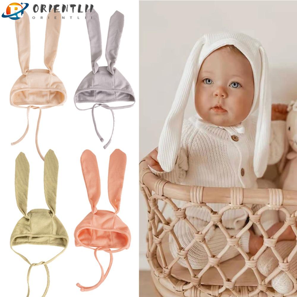 Mũ Beanie Tai Thỏ Dài Bằng Vải Cotton Giữ Ấm Dành Cho Trẻ Sơ Sinh 0-2 Tuổi