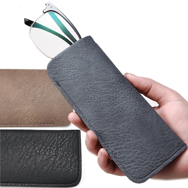 Túi Đựng Mắt Kính Bằng Da Mềm Màu Trơn Chống Thấm Nước Tiện Dụng