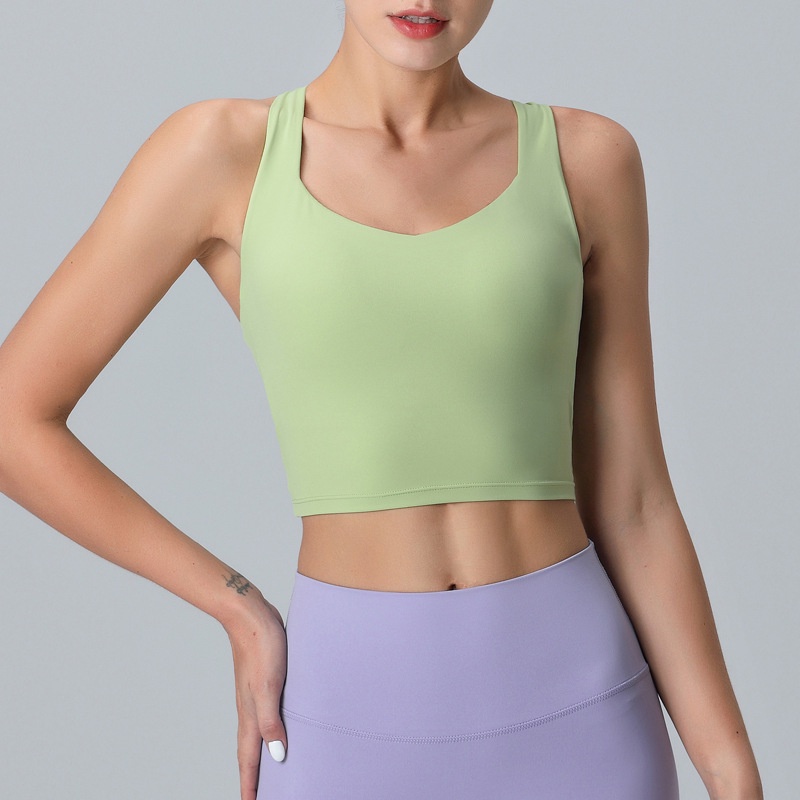 【LASYYOGA】Sports Bra Cross Back Shockproof Yoga bra Workout Fitness Women's Tank Top （Padded）