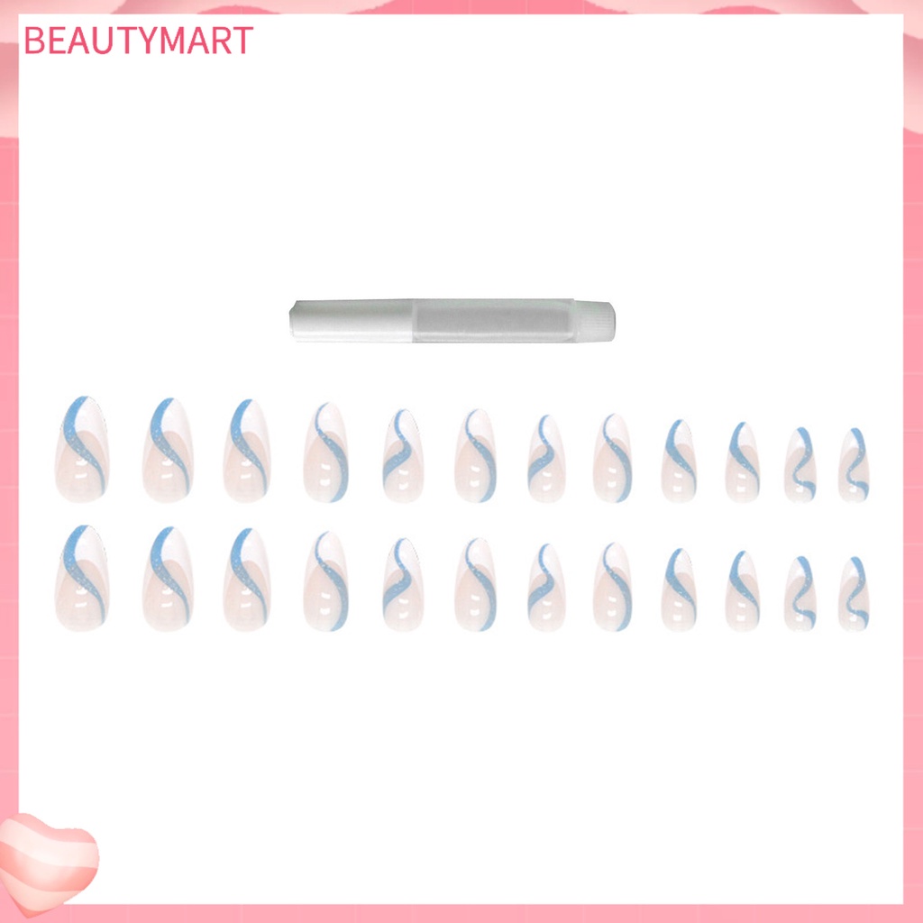1 Bộ Móng Tay Giả Bằng Nhựa Bóng Cao Dễ Tẩy Trang DIY