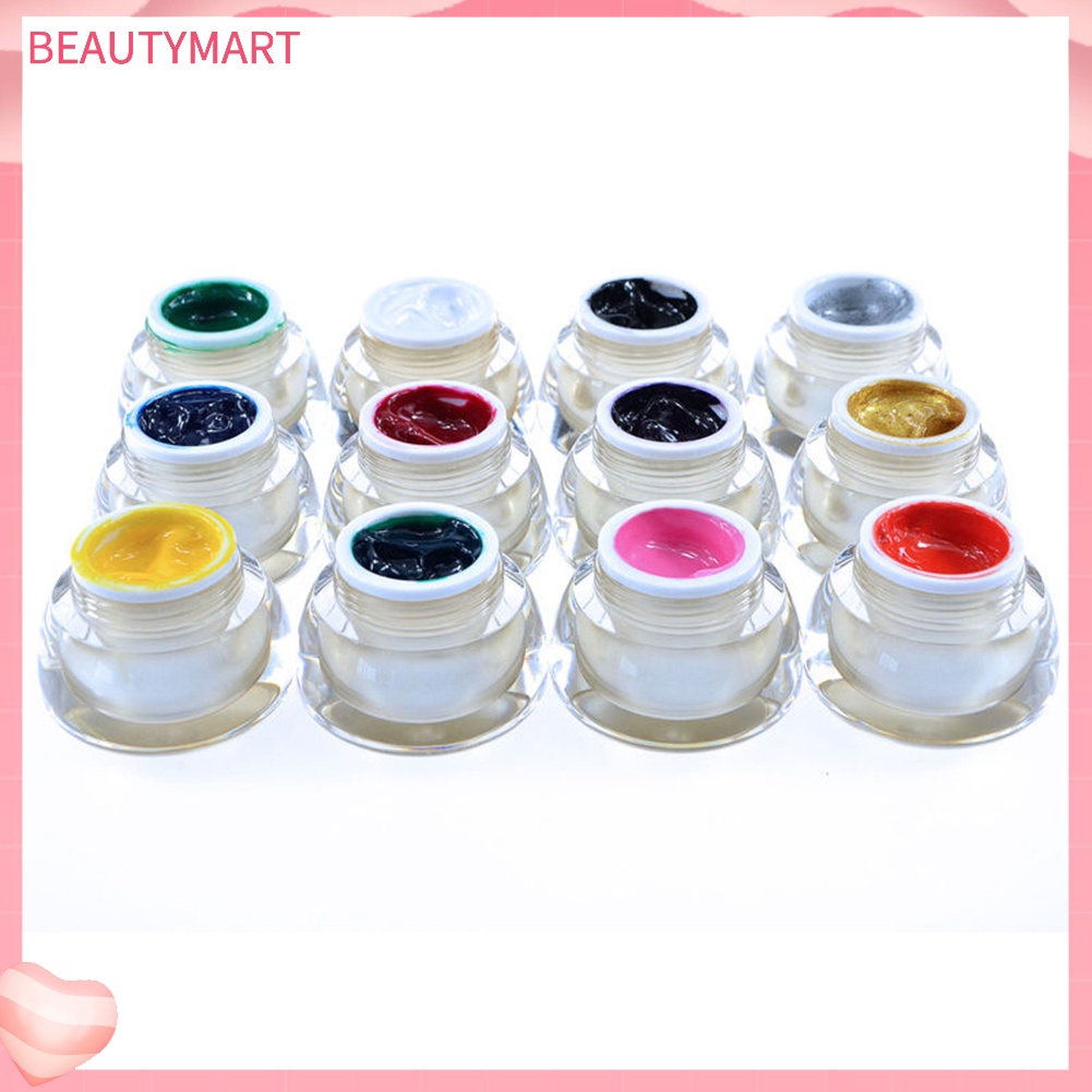 Bộ 12 Màu Sơn Móng Tay Acrylic UV 3D DIY Nghệ Thuật Dành Cho Nữ