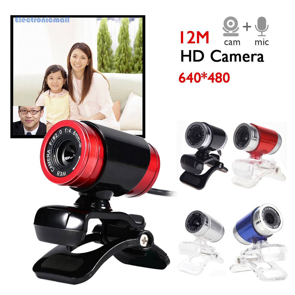 Webcam Điện Tử Mall01.vn USB 12MP HD Xoay 360 Độ Dành Cho Máy Tính PC