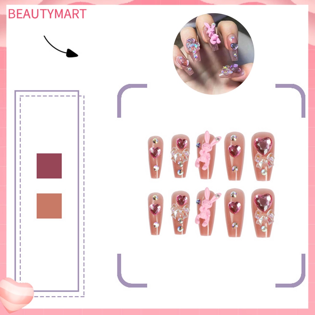 Hộp 24 Móng Tay Giả Bằng Nhựa ABS Bền Bỉ Có Thể Tháo Rời