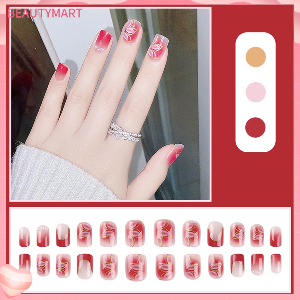 1 Bộ Móng Tay Giả Bằng Nhựa ABS Chống Phai Màu Sang Trọng DIY