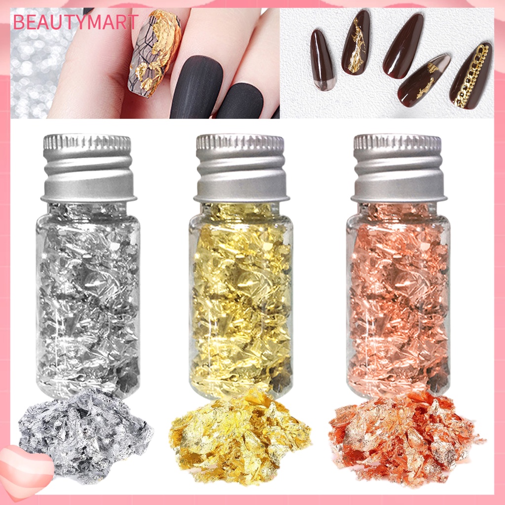 Bộ 3 Miếng Dán Lá Nhôm Chống Phai Màu Đa Năng Trang Trí Móng Tay Nghệ Thuật Cho Nữ