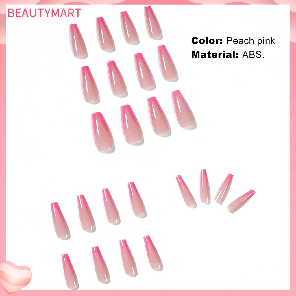 Miếng Dán Móng Tay Tháo Rời Được Màu Hồng Đào Phong Cách Pháp Thanh Lịch Dành Cho Trang Trí Móng Tay / Phòng Trang Điểm