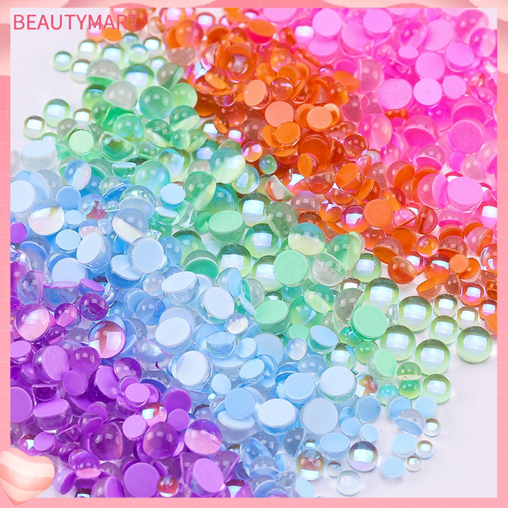 Hộp 100 Hạt Mocha Trong Suốt Dùng Trang Trí Móng Tay / Móng Tay Nghệ Thuật