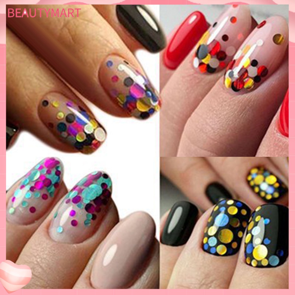 Hộp 12 Ngăn Đựng Hạt Kim Sa Tròn Tráng Gương Trang Trí Móng Tay Nghệ Thuật DIY