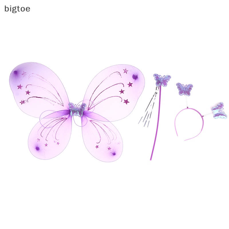 Bigtoe Set 3 Đôi Cánh Bướm Hóa Trang Công Chúa Tiên Nữ Cho Bé Gái
