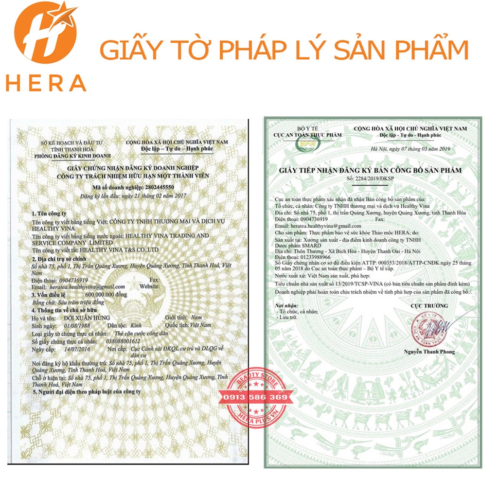 Thảo Mộc Giảm Cân Hera Plus❤️FREESHIP❤️Trà Giảm Cân Hera - TPCN Không Phải Thuốc Giảm Cân cam kết chính hãng