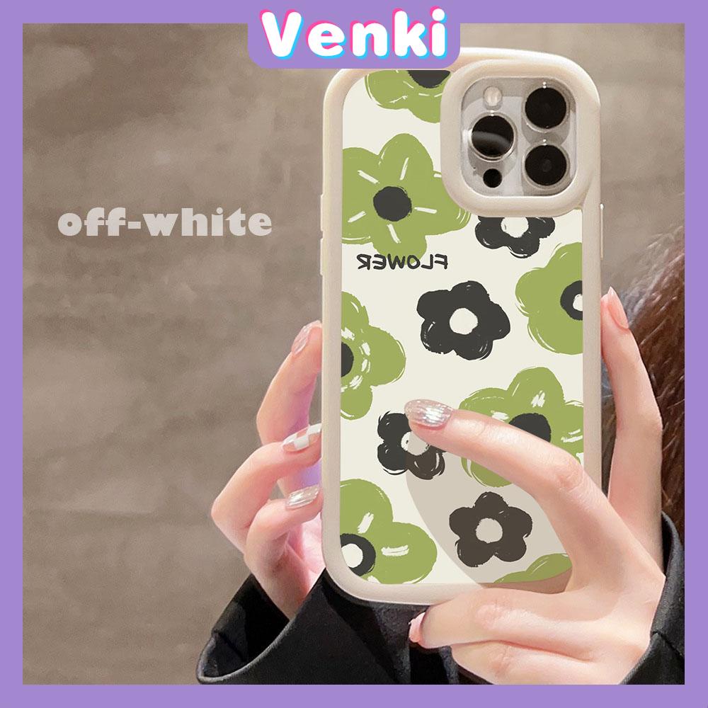 VENKI - Dành Cho iPhone 11 Ốp Lưng iPhone Mờ Vỉ Mềm Ốp Lưng Chống Sốc Màu Be Đen Bảo Vệ Camera Hoa Xanh Đơn Giản Tương Thích Với iPhone14 13 Pro max 12 Pro Max XR Xs 7 8Plus