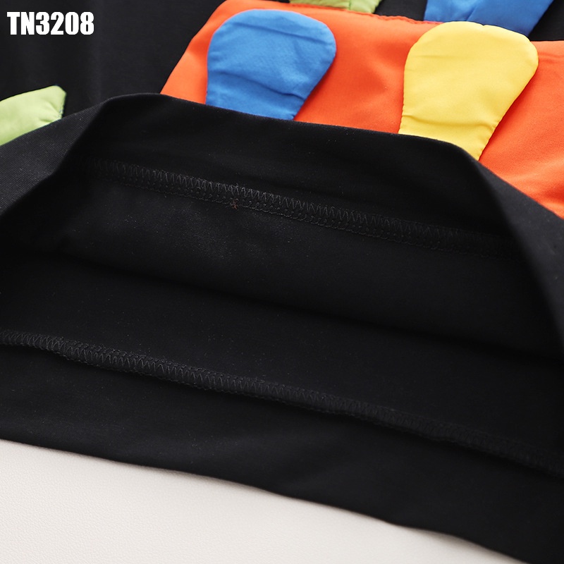 Áo thun hoodie sát nách hình khối 3D và quần đùi xanh cho bé trai từ 1 2 3 4 5 tuổi Mint's Closet MINTSCLOSET - TN3208
