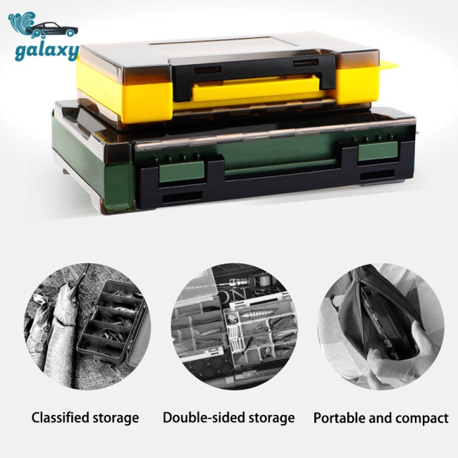 Galaxy Hộp Đựng Mồi Câu Cá Hai Mặt Có Tay Cầm Tiện Lợi