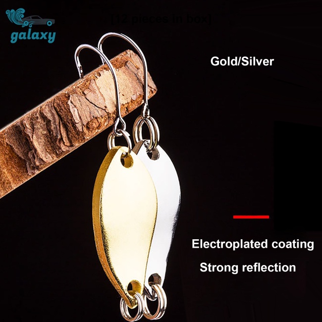 Set 12 Mồi Giả Nhử Cá Bằng Kim Loại Nhiều Màu Sắc Kèm Hộp Đựng