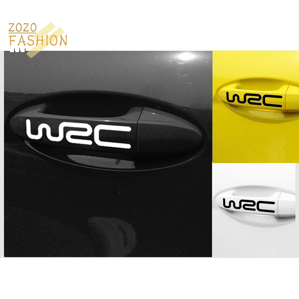 Bộ 4 Miếng Dán Trang Trí Tay Nắm Cửa Xe Hơi In Chữ WRC Dễ Thương