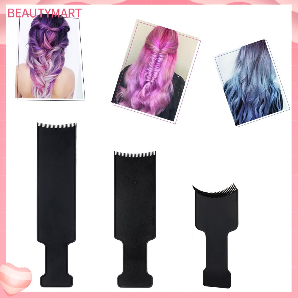 Bộ 3 Lược Nhuộm Tóc Đầu Phẳng Chuyên Dụng Cho Salon Làm Đẹp