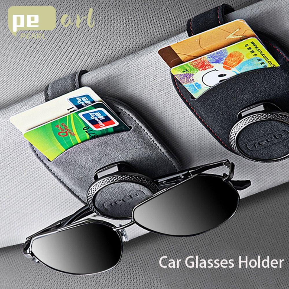 Kẹp Giữ Mắt Kính Bằng Da Lộn Nhỏ Gọn Tiện Dụng Cho Xe Hơi