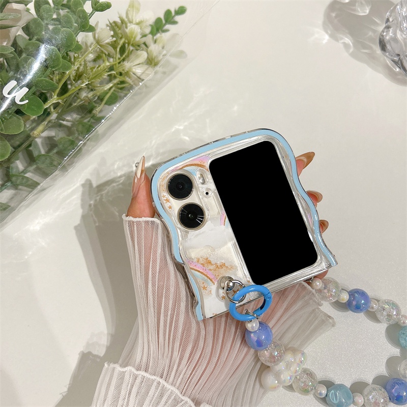 Ốp Điện Thoại TPU Mềm Họa Tiết Đám Mây Mưa Cho OPPO Find N2 Flip 5G