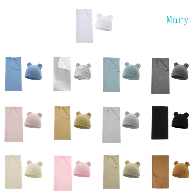 Chăn Quấn Em Bé Bằng Cotton Hình Tai Gấu Dễ Thương