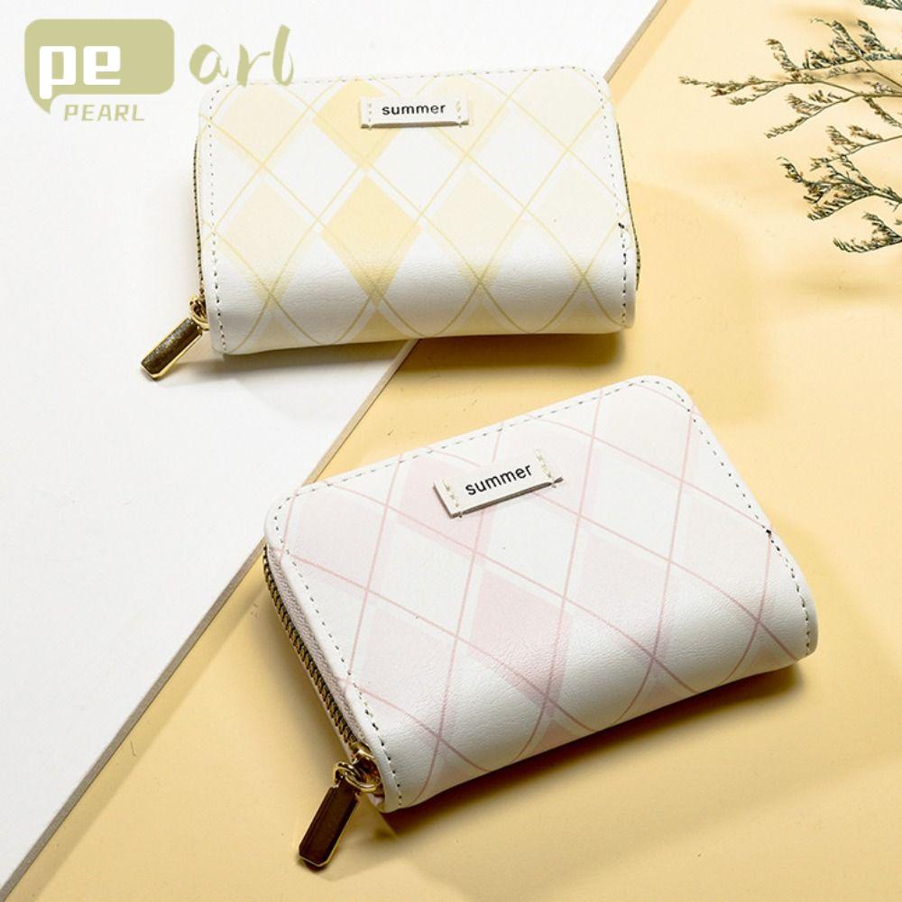 Ví Da Pu Đựng Thẻ Thiết Kế Hình Học Đính Tua Rua Sang Trọng Cho Nữ