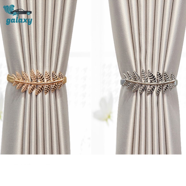 Galaxy Bộ 2 Dây Cột Rèm Cửa Bằng Kim Loại Hình Chiếc Lá Phong Cách Hiện Đại