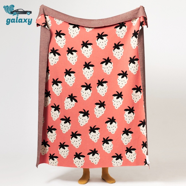 Galaxy Chăn Cotton Siêu Mềm Thoáng Khí In Họa Tiết Trái Dâu Tây Dễ Thương