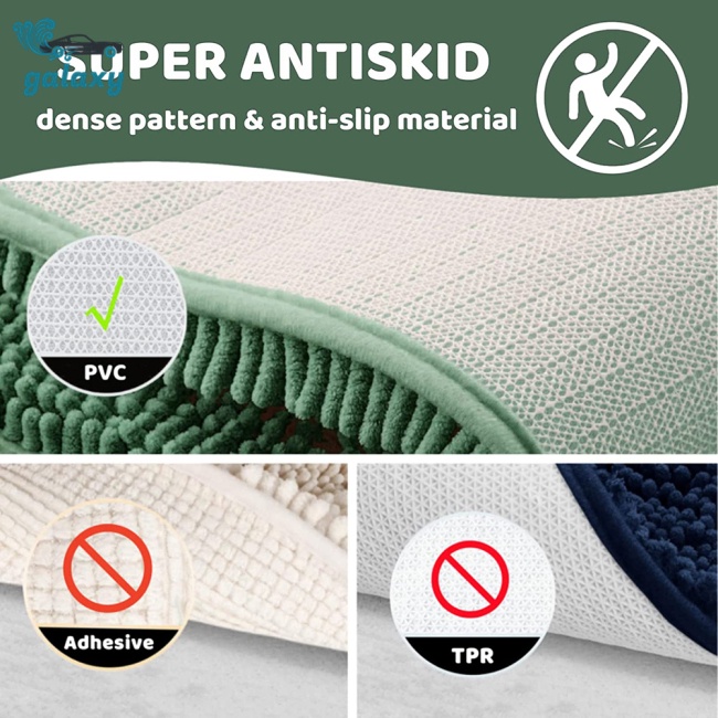 Galaxy Thảm Lót Sàn Nhà Tắm Bằng Sợi Microfiber Siêu Thấm Hút Nhanh Khô Chống Trượt Tiện Dụng