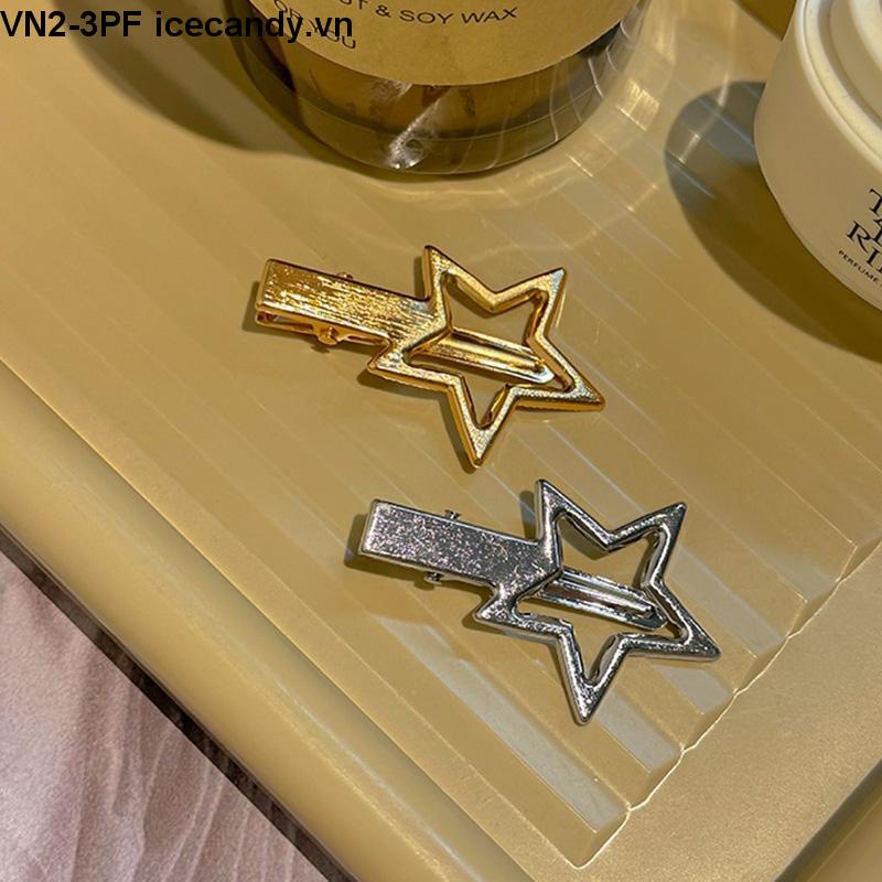 🥟ice🥟Kẹp Tóc Ngôi Sao Kim Loại Màu Kẹo Ngọt Ngào Phong Cách Hàn Quốc Cho Nữ