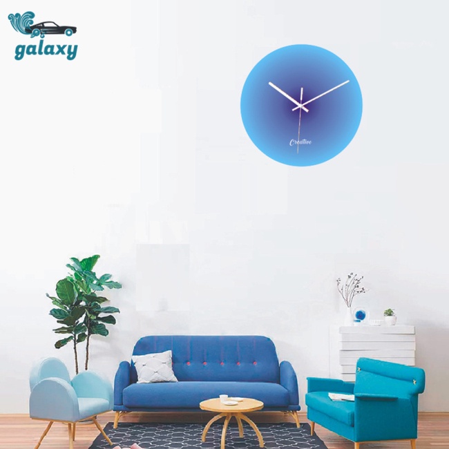 Galaxy Đồng Hồ Treo Tường Không Ồn Hình Tròn Màu Gradient Hiện Đại
