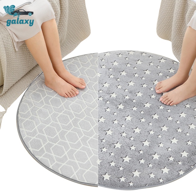 Galaxy Thảm Lót Sàn Hình Tròn Bằng Vải Flannel Chống Trượt Phong Cách Hiện Đại