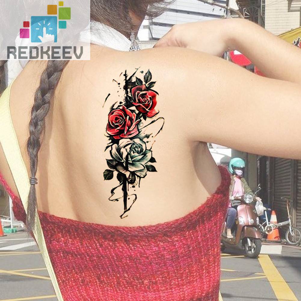 Set 8 Hình Xăm Dán Nhiều Màu Sắc Chống Nước Dùng Một Lần Cho Người Lớn
