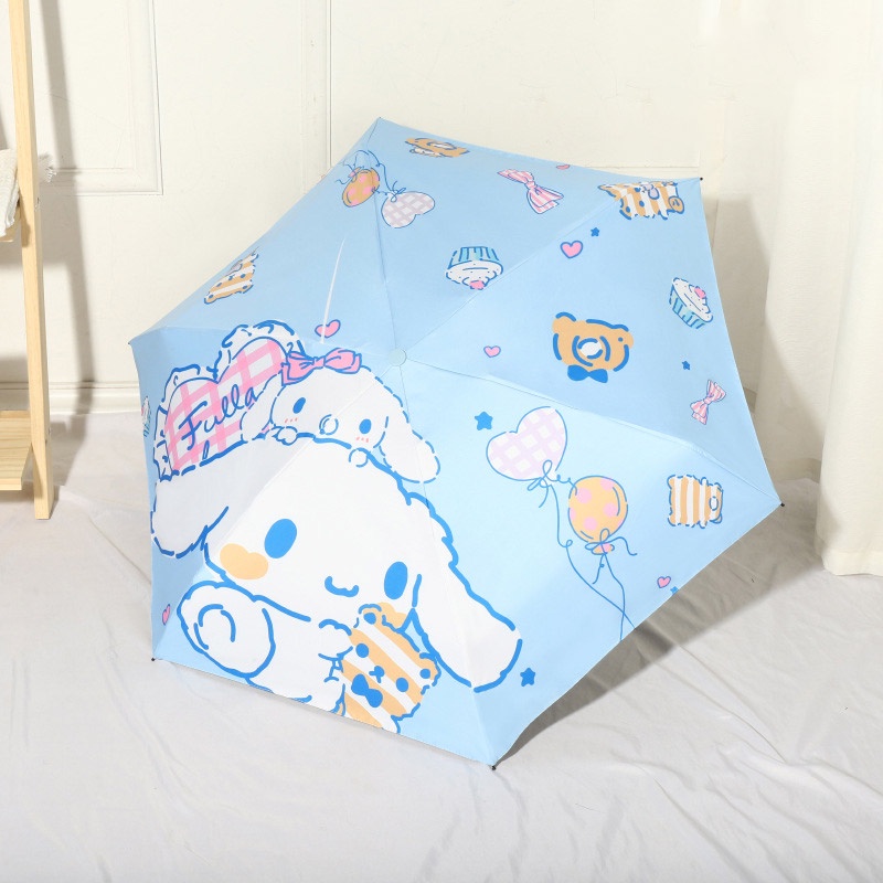Annie Dù Gấp Tự Động Chống Tia UV Nắng Mưa In Hình Chó cinnamon Đáng Yêu