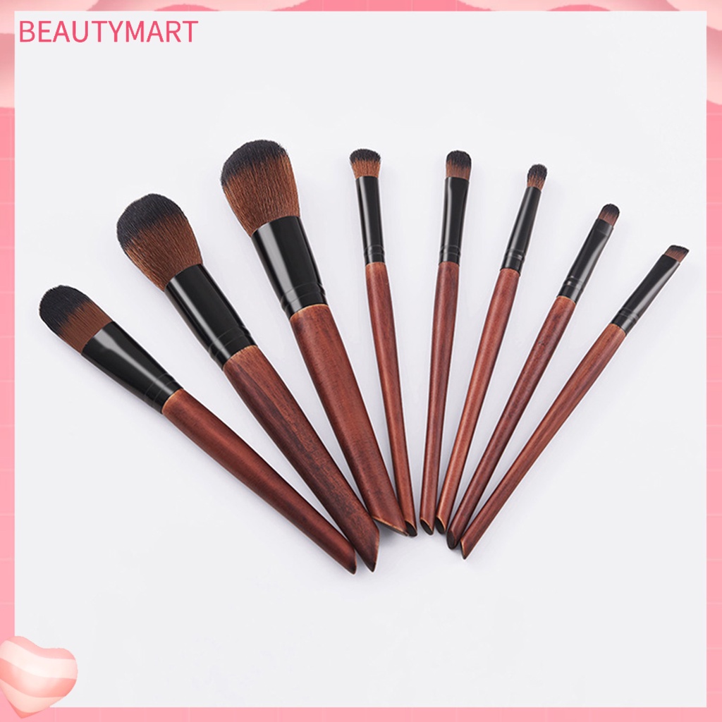 Bộ 8 Cọ Trang Điểm Lông Mềm Cán Gỗ Gụ Đa Năng Chuyên Nghiệp