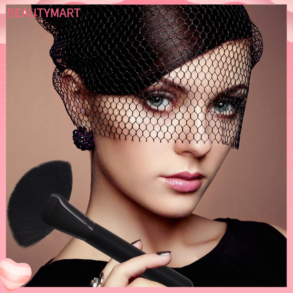 Cọ Trang Điểm Sợi Nylon Tay Cầm Bằng Gỗ Màu Đen Dễ Vệ Sinh Tái Sử Dụng Cho Nữ