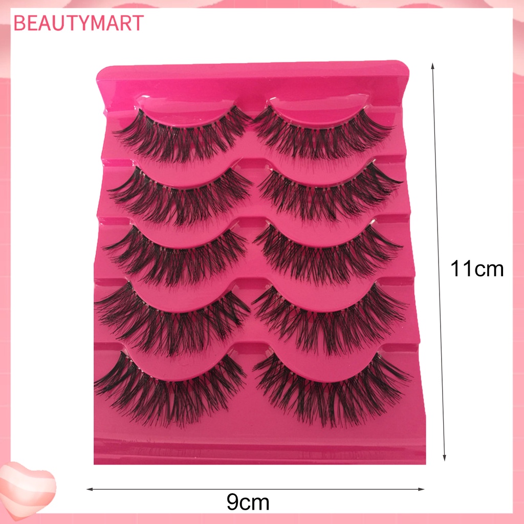 Bộ 5 Cặp Lông Mi Giả 3D Dày Và Mềm Tự Nhiên