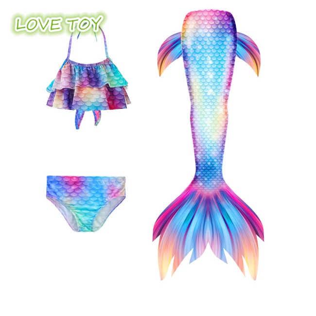 Set 3 Món Đồ Bơi Hình Đuôi Cá Xinh Xắn Cho Bé Gái