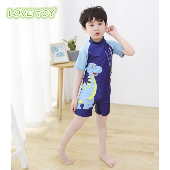 Bộ Đồ Bơi Liền Thân Ngắn Tay Mau Khô In Họa Tiết Hoạt Hình Cho Bé Trai 3-12 Tuổi