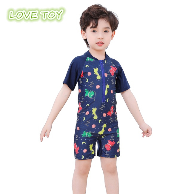 Bộ Đồ Bơi Liền Thân Ngắn Tay Chống Nắng Họa Tiết Hoạt Hình Cho Bé 3-11 Tuổi