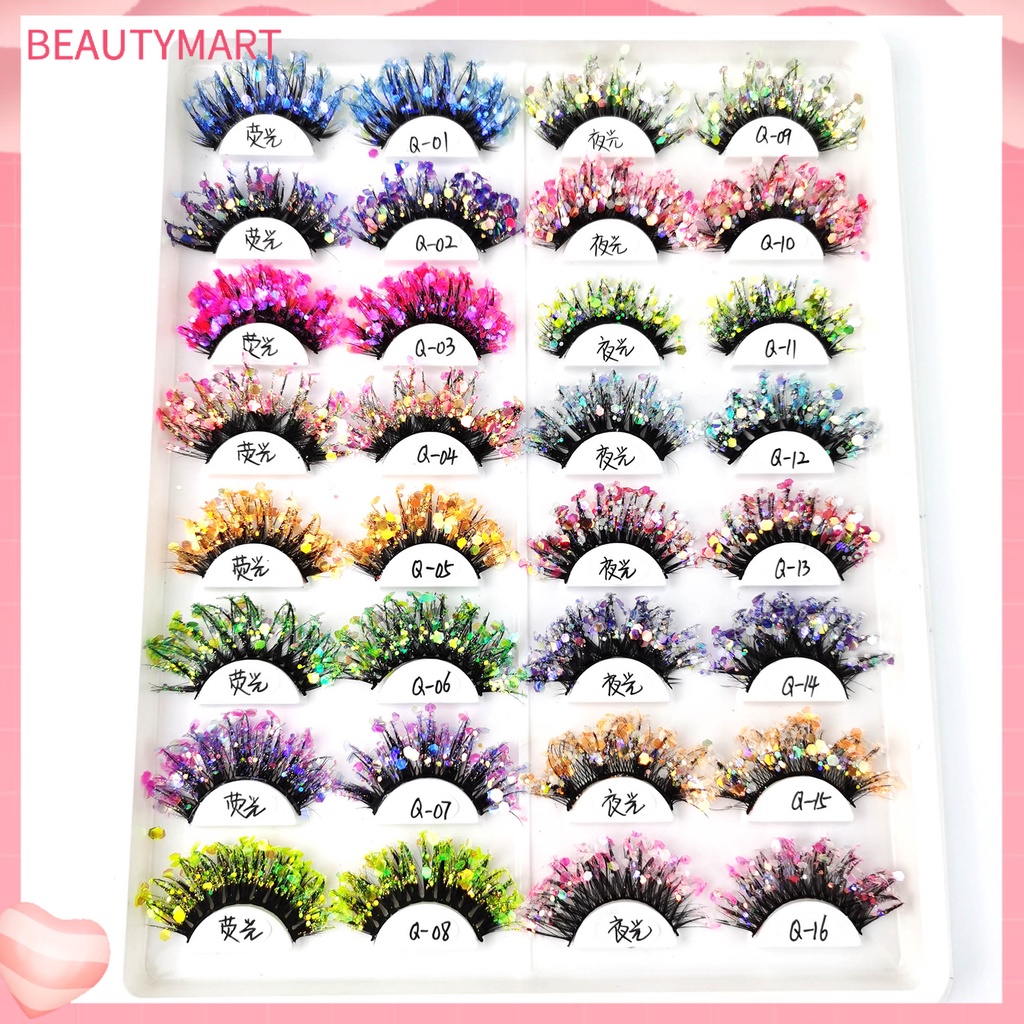 1 Cặp Lông Mi Giả Hiệu Ứng Ánh Kim 3D Màu Sắc Tươi Sáng