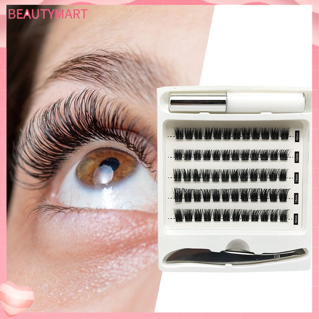 1 Hộp Lông Mi Giả Có Keo Dán Tạo Hiệu Ứng 3D Tự Nhiên Không Bết Dính