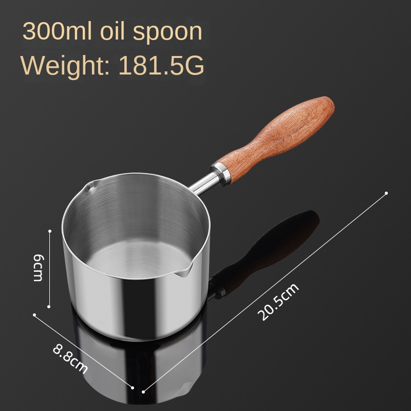 Nồi Nấu Lẩu / Sữa Mini Bằng Inox 316 Với Tay Cầm Bằng Gỗ Tiện Dụng