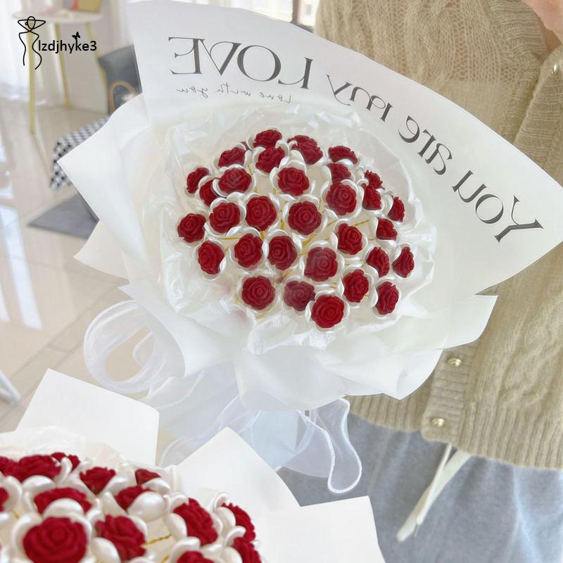 Set 3 / 18 Hoa Hồng Giả Bằng Giấy Gói Quà DIY