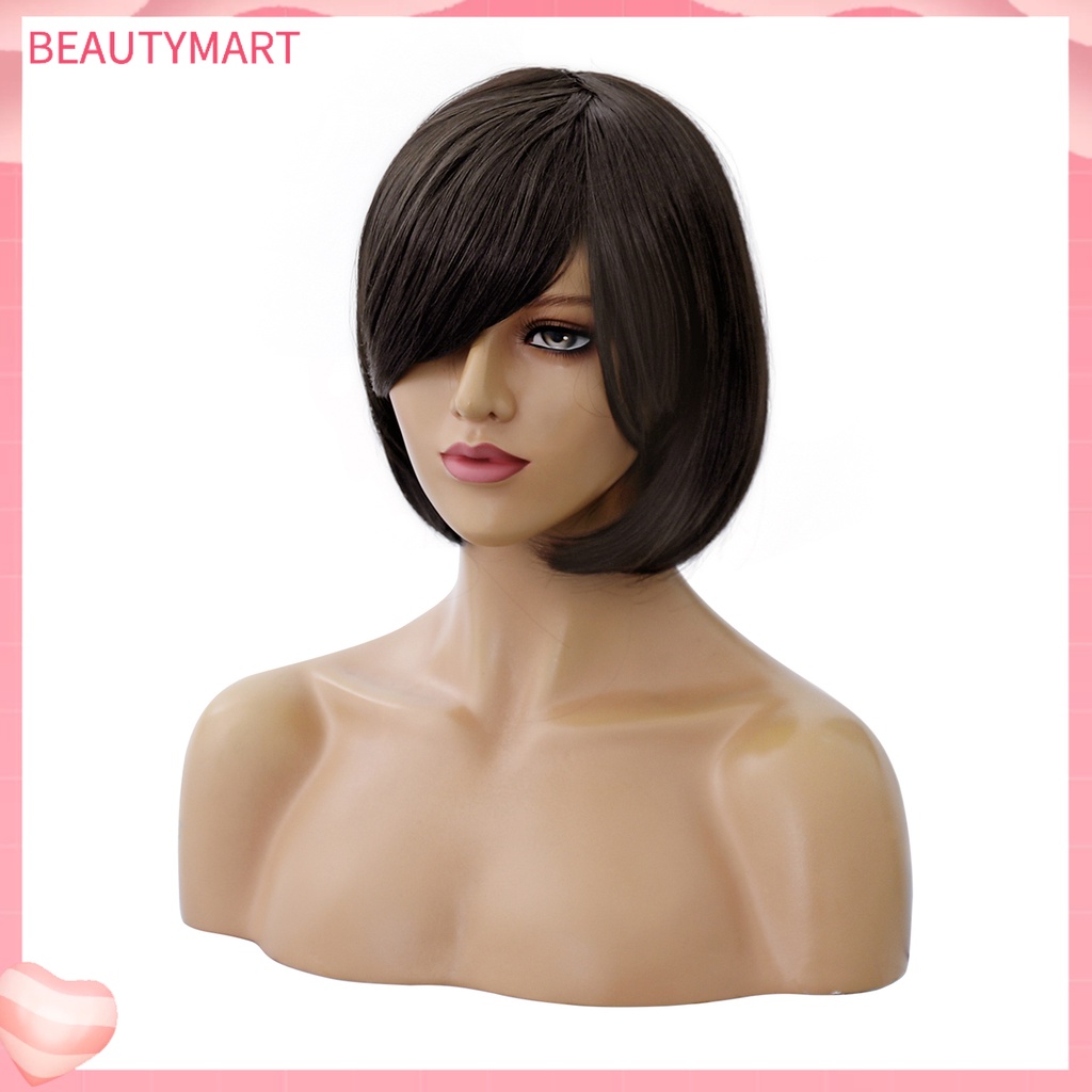 Bộ Tóc Giả Ngắn Thẳng Màu Đen Hóa Trang Cho Nữ